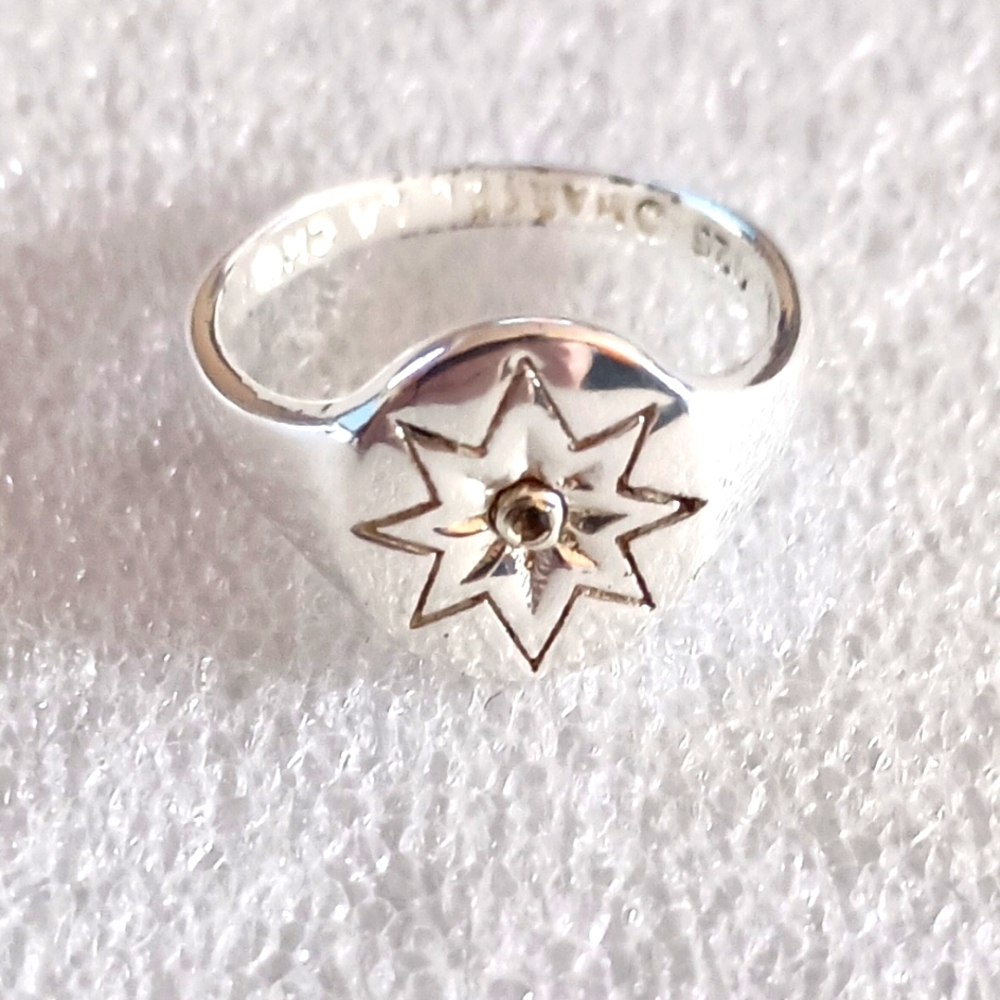 Captain Marvel Star Logo Sterling Silver Ring New NOS Box .925 Sz 7